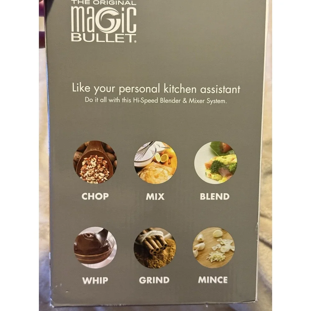 NEW The Original Magic Bullet 11 Piece Set Blender & Mixer, Silver Chop Mince